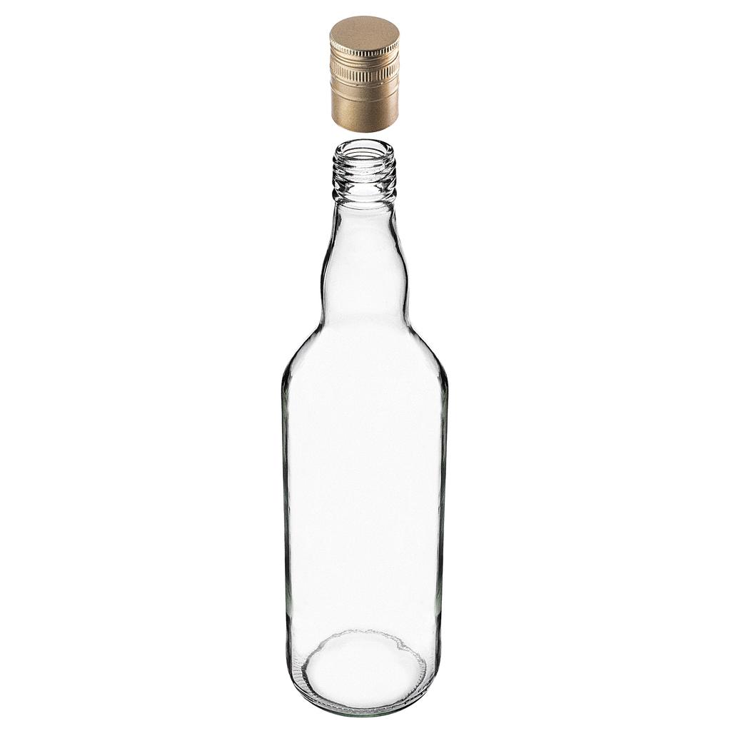 KADAX Glass Bottle 700ml With Long Cap 5pcs.
