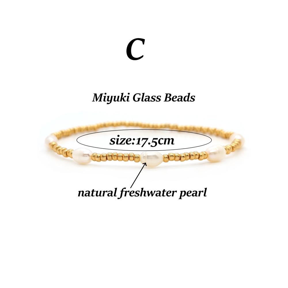 Vlen Miyuki Bracelets Natural Pearl Bracelet for Women 18 K Gold Plated Glass Beads Stretch Pulseras Boho Jewelry Accessories