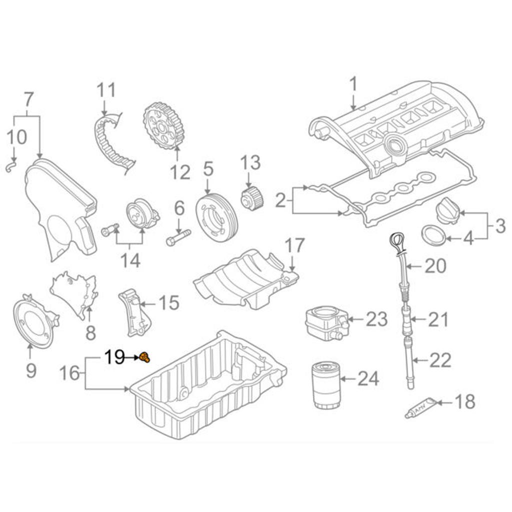 Engine Screw Bolt Oil Drain Sump Plug Washer N90813202 For VW Beetle Eos Golf GTI Jetta Passat Tiguan