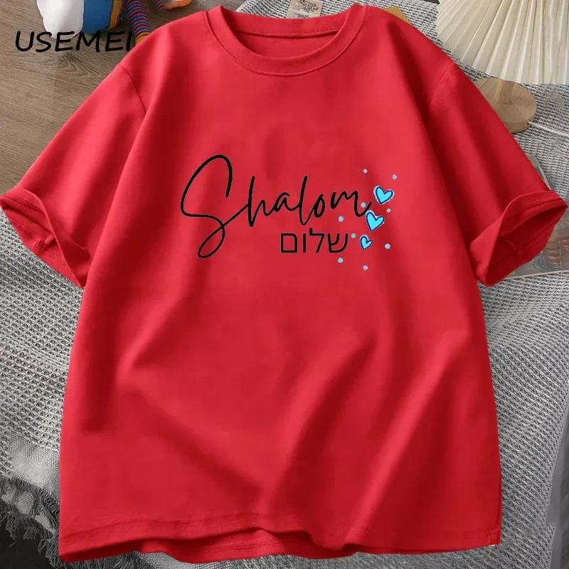 

Shabbat Shalom Jewish T Shirt Hebrew Inner Peace T-shirt Short Sleeve Unisex Men s Womens Clothing Tshirts Aesthetic Clothes 4XL