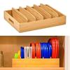 Kitchen Countertop Storage Rack for Pot Lids, Cutting Boards and Trays, Wooden Tiered Holder with Open Access and Vertical Space Saving Layout
