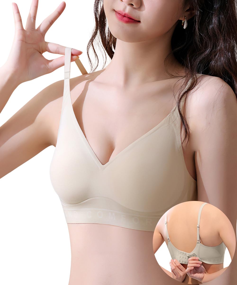 

Бесшовный бюстгальтер Tophana Wireless от женщины-врача мгновенно оживляет красивый спортивный бюстгальтер с высокой боковой поддержкой [Под контролем - Декольте] Беспроводной, серый