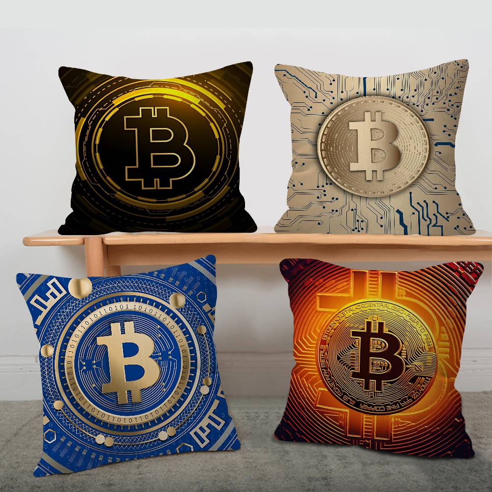 Popular Logo Bitcoin Pillow Anime Pillow Sofa Bed Head Pillow Cover Cushion Cover 45x45 cm Fashion