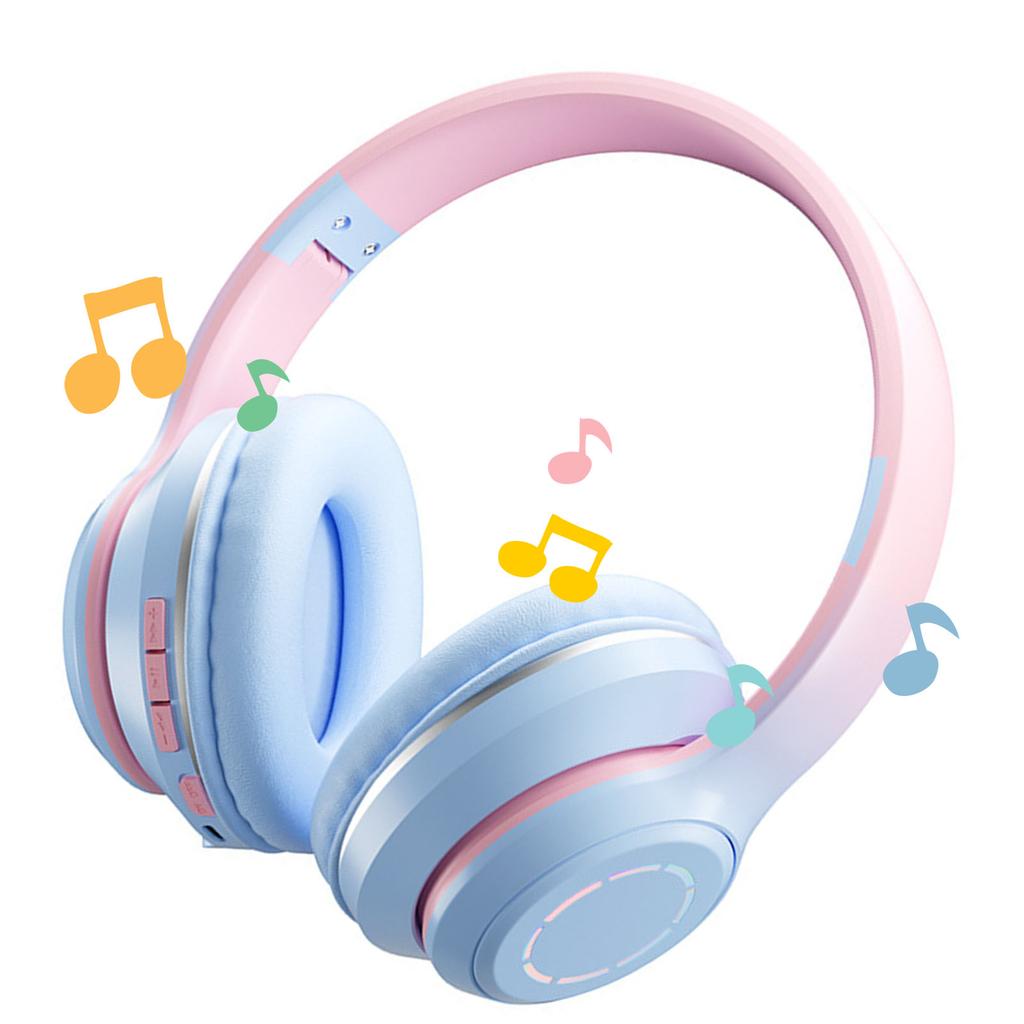 Kabelloses Gaming-Headset Gradient BT5.2 Verbindung Weiche Ohrpolster Bunte Lichter Gaming-Headset für Desktop Laptop Blau