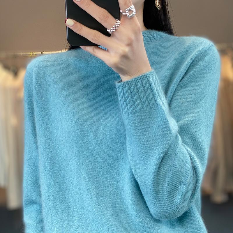 

Женский кашемировый свитер Qinghe кашемир 30% кашемир 70% шерсть осенне-зимний пуловер теплый и модный XXL цвет морской волны