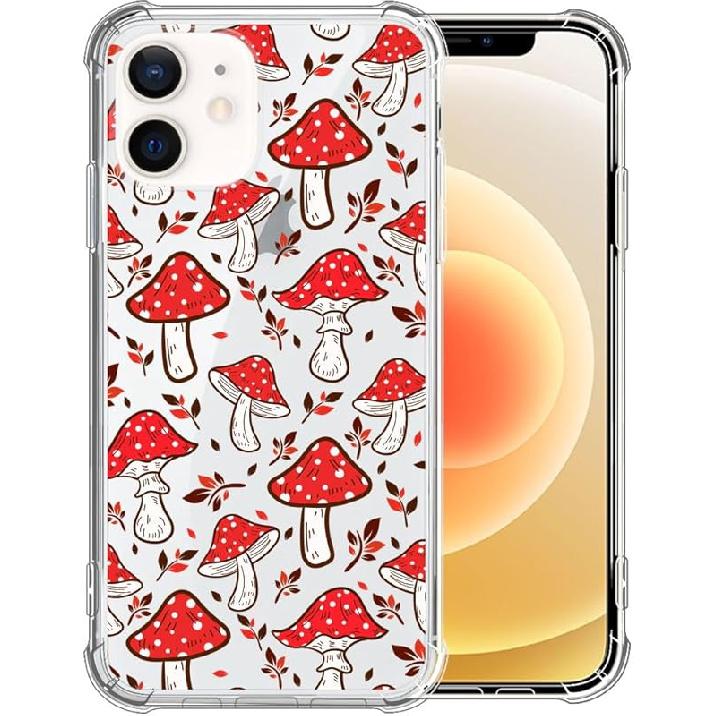 for iPhone 12 Mini Case Clear,TLT Pink Bow Transparent Soft Shockproof Protective Slim Thin Bumper Pattern Design Phone Case
