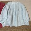 1116 Spring New Women's Crew Neck Japanese Ramie Top Cardigan Retro Ins Long Sleeve Shirt Literary Style