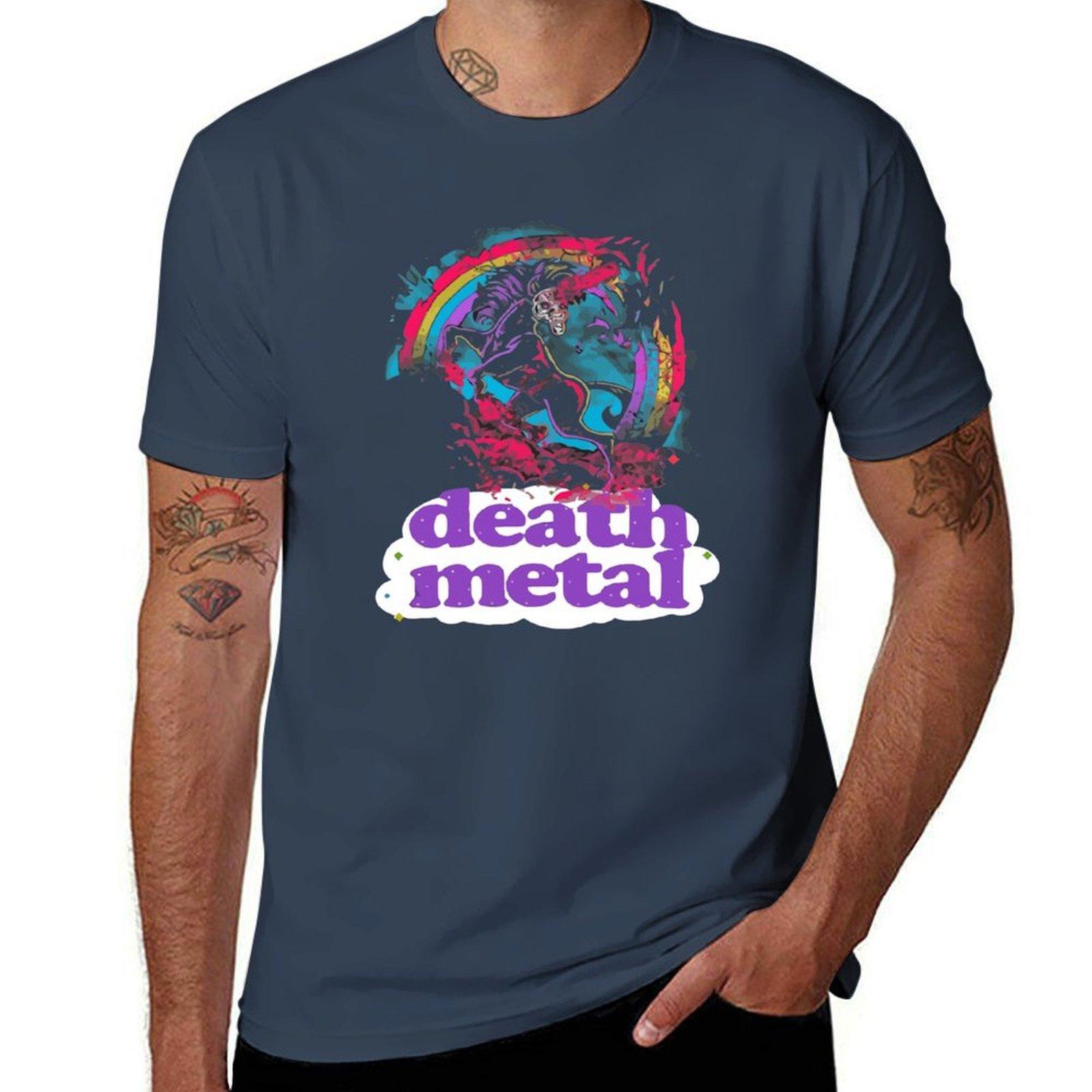 Death Metal Unicorn Tshirt Work Casual Loose Fit Tshirt S