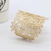Elegant Hollow Out Bangle Alloy Wide Open Bangle Retro Exaggerated Bracelet  for Women