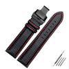 18mm 20mm 21mm 22mm 23mm 24mm Cinturino Orologio in Pelle con Motivo Fibra di Carbonio Cuciture Nere Rosse Arancioni Cinturino Orologio Accesso Orologio da Uomo