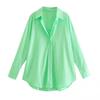 Zbzr Spring New Women Clothes Western Style Fashion Retro Loose Slimming Polo Lapel Poplin Shirts Top