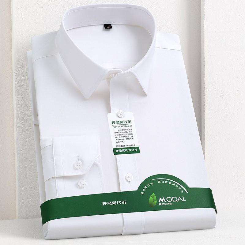 New Quality Anti-Wrinkle Men Shirt Long Sleeves Dress Shirts For Men Slim Fit Camisa Social Business Office White Shirt 4XL 5XL