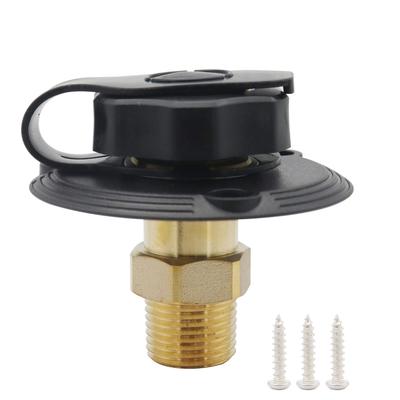 Black Flange RV City Water Fill Inlet Female To Male For Camper Motorhome Trailer Easy-to-grip Knob