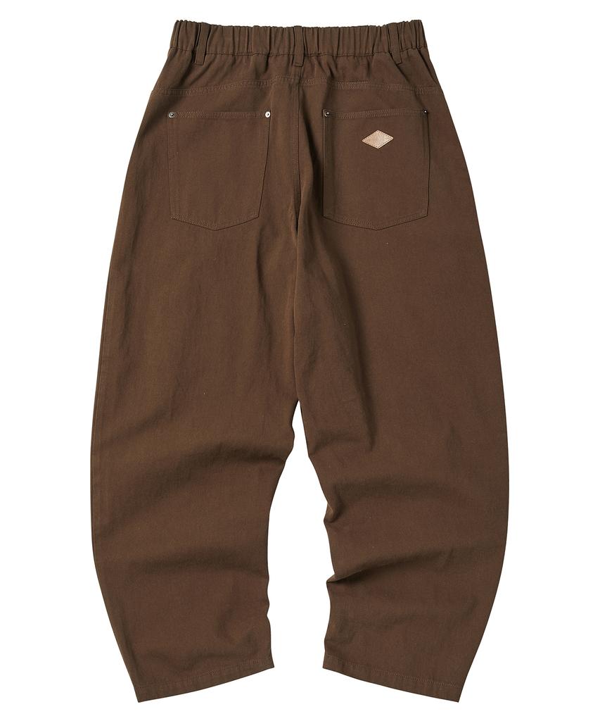 COMONINOZ Cotton Wide Pants [Brown]