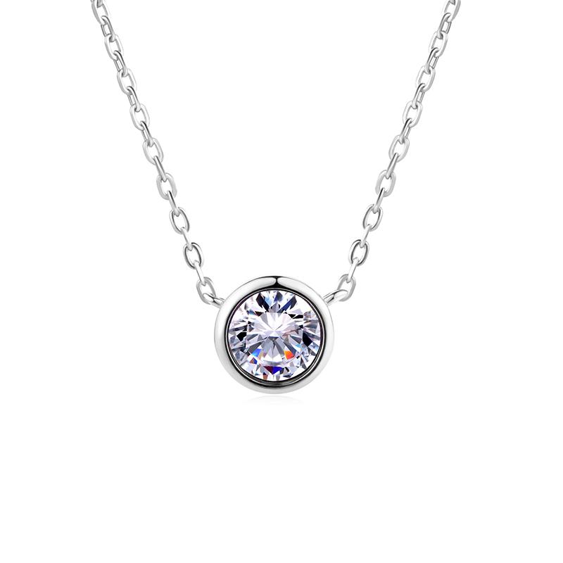 Classic Rose Gold Color Chain Necklaces For Women & Girls Beautiful Round Austrian Crystal Necklace DWN388
