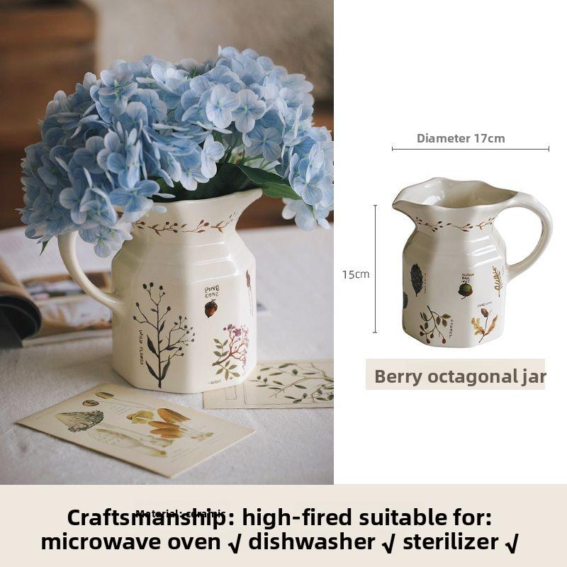 

Ceramic milk cans with LIDS, coffee shop afternoon teapot, honey juice, Western tableware, microwave latte art VAT