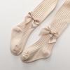 Infant Girls' White Footed Tights with Bow, Spring/Autumn Leggings Bodysuit