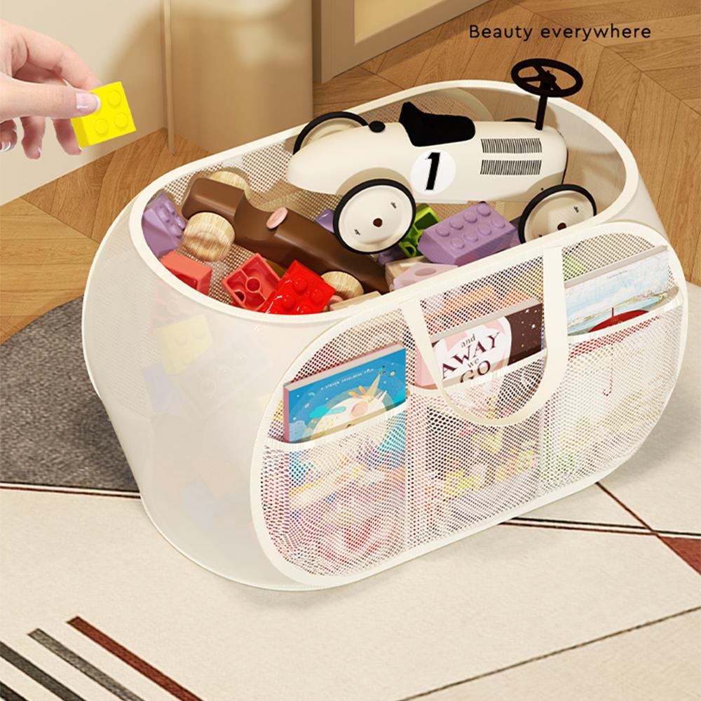 Children's Toys Storage Basket Transparent Storage Box Sub Block Plush Toys Large-capacity Household Multifunctional storage bag