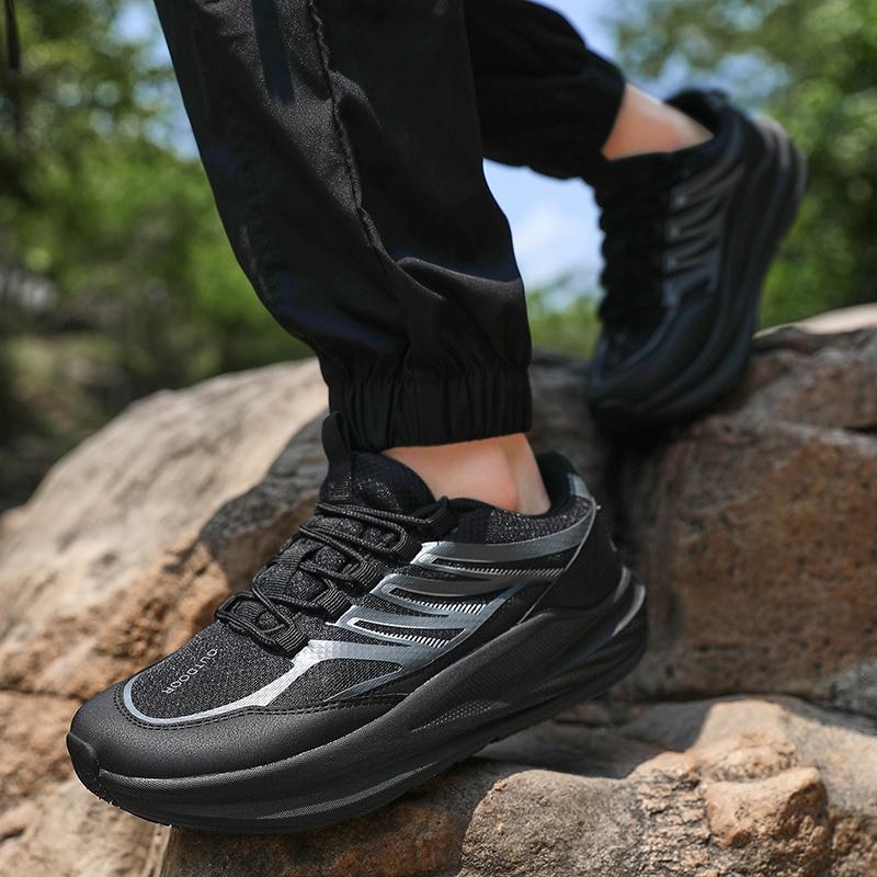New Men'S Thick Soled Anti Slip Sports Shoes Lightweight And Breathable Hiking Shoes Outdoor Comfortable And Casual Shoes