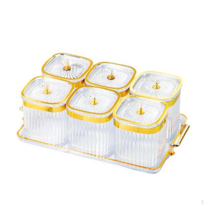 Multifunctional Dried Fruit Tray Plate Seasoning Grain Storage Canister Divided Serving