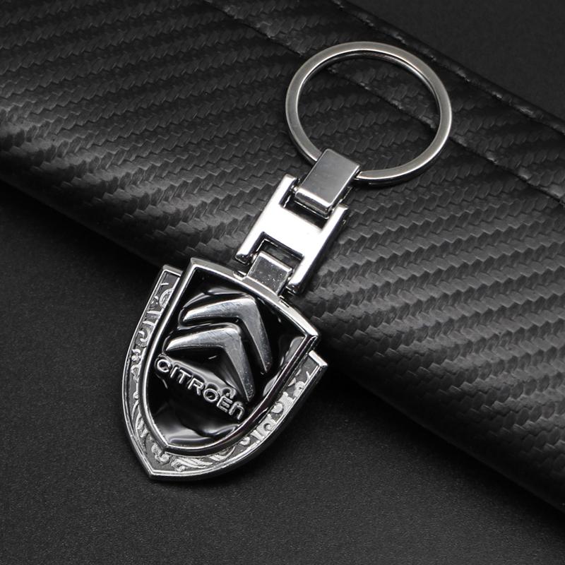 Metal+Leather Car Styling Keychain Key Rings For Citroen C1 C2 C3 C4 C5 C6 C8 C-Crosser C3 Picasso C4 Picasso DS3 Berlingo XSARA