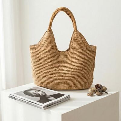 French Style Handmade Straw Woven Bag Large Capacity Casual Women's Seaside Vacation Beach Bags Versatile Travel Handbag