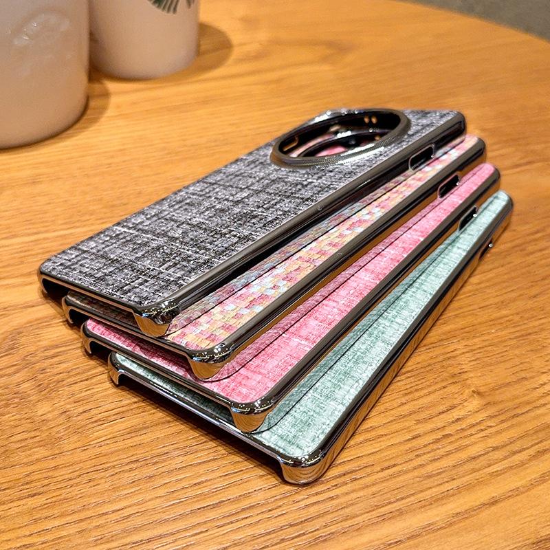 For Oppo Find X8 X8s Pro Plus Ultra Case Weave Woven Fabric Raised Metal Frame Camera Lens Protection Plating Cover Braided