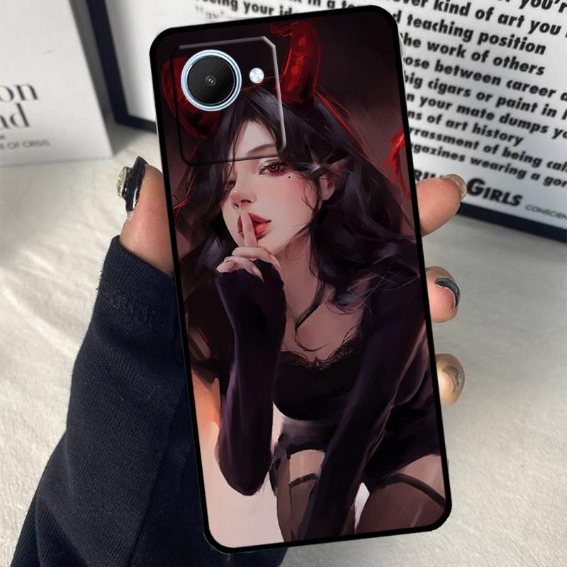 Aesthetic Devil Woman Bad Girl For Realme C55 C75 C67 C63 C51 C61 C53 C35 C65 C71 11 12 13 14 Pro Plus GT6 GT7 15 Pro Case