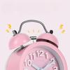 Three-dimensional digital creative bell ringing clock convex literal texture fashionable metal alarm clock silent luminous seat clock