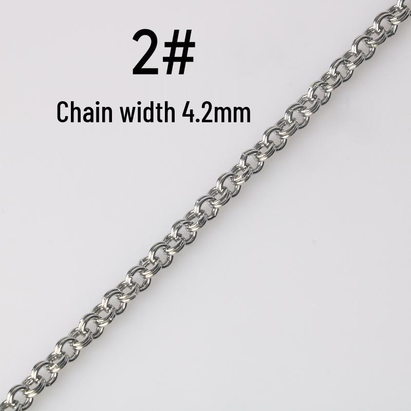 

Ожерелье-браслет из нержавеющей стали с двойной овальной крестообразной цепочкой - Титановая цепочка для DIY-украшений