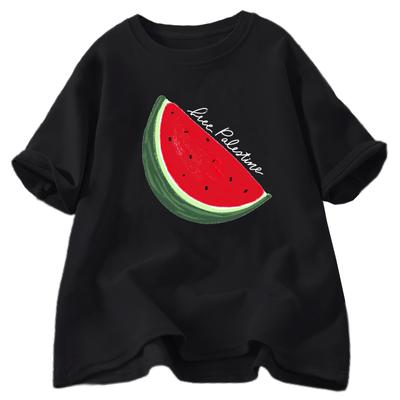 Camiseta con Estampado de Sandía Algodón Manga Corta Camisetas Gráficas Ropa Urbana Oversized Ropa Básica para Mujer Ropa Unisex