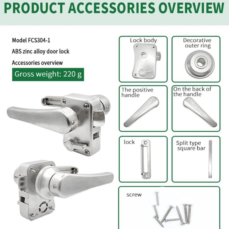 Reversible Access Bathroom Security Door Lock For Motorhome Marine Toilet Corrosion Proof Metal Construction
