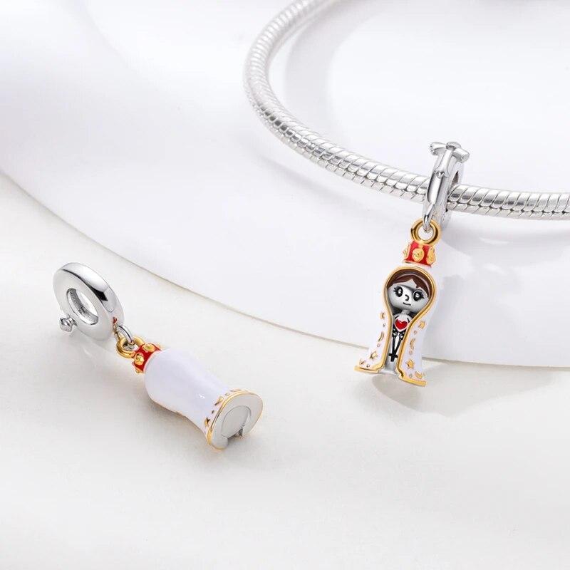 925 Sterling Silver Our Lady Charms Bead The Virgin Mary Dangle Fit Original Fashion Bracelet Necklace Pendants Jewelry Marking