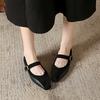 Women Square Toe Marie Janes Suede Shoes Fashion Low Heels Shoes Woman Autumn 2025 Trend New Elegant Party Pumps Zapatos Mujer