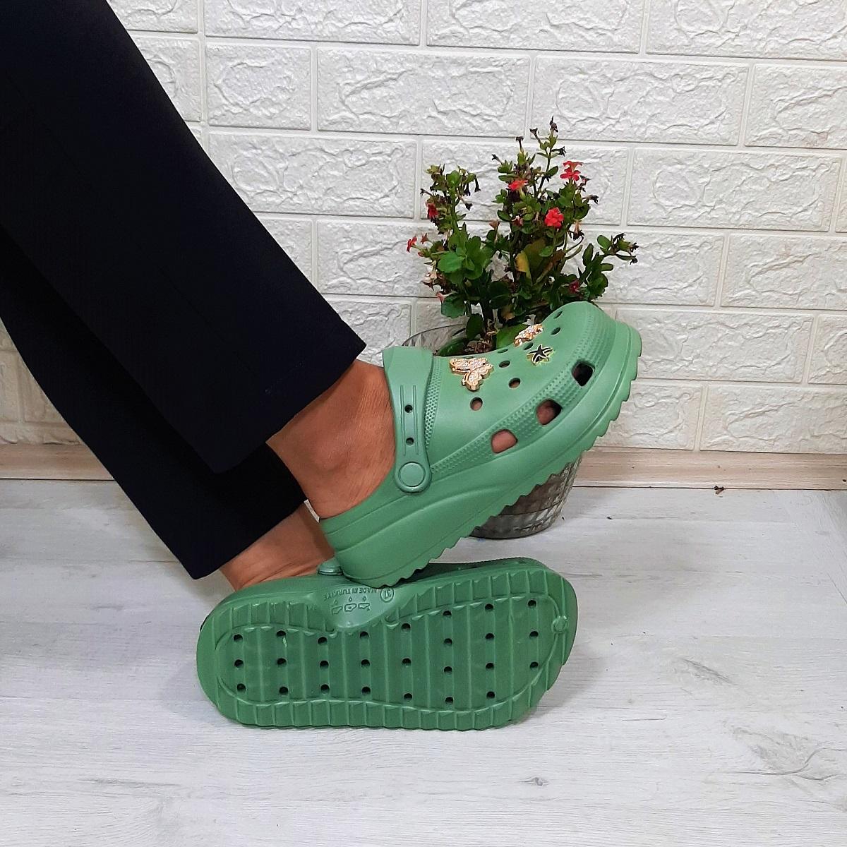 

Sonimix 12901 Мятно-зеленые женские тапочки на толстой подошве с камнями 38 зелёный