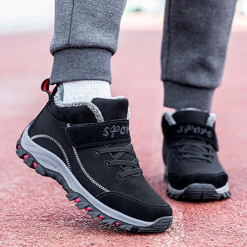 Zimní sněhule pro muže zahřejí Bavlněné boty Outdoorové turistické boty Plyšové teplé vysoké kotníkové boty Mužské tenisky
