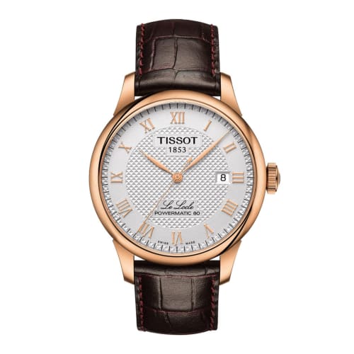 

Годинник Tissot Le Locle Powermatic 80 зі шкіряним ремінцем (T0064073603300) - Чоловічий сріблястий циферблат