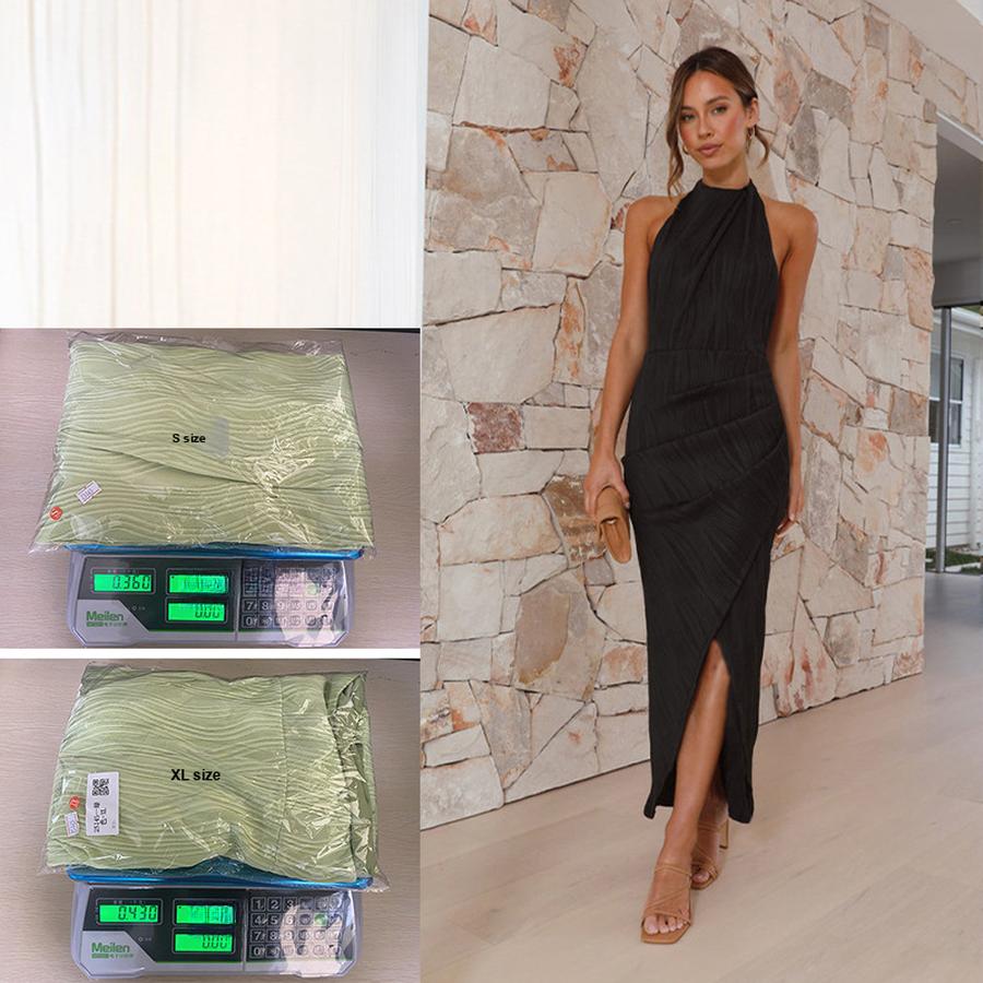 Элегантное длинное платье для женщин, модное, для лета и весны, облегающее S чёрный