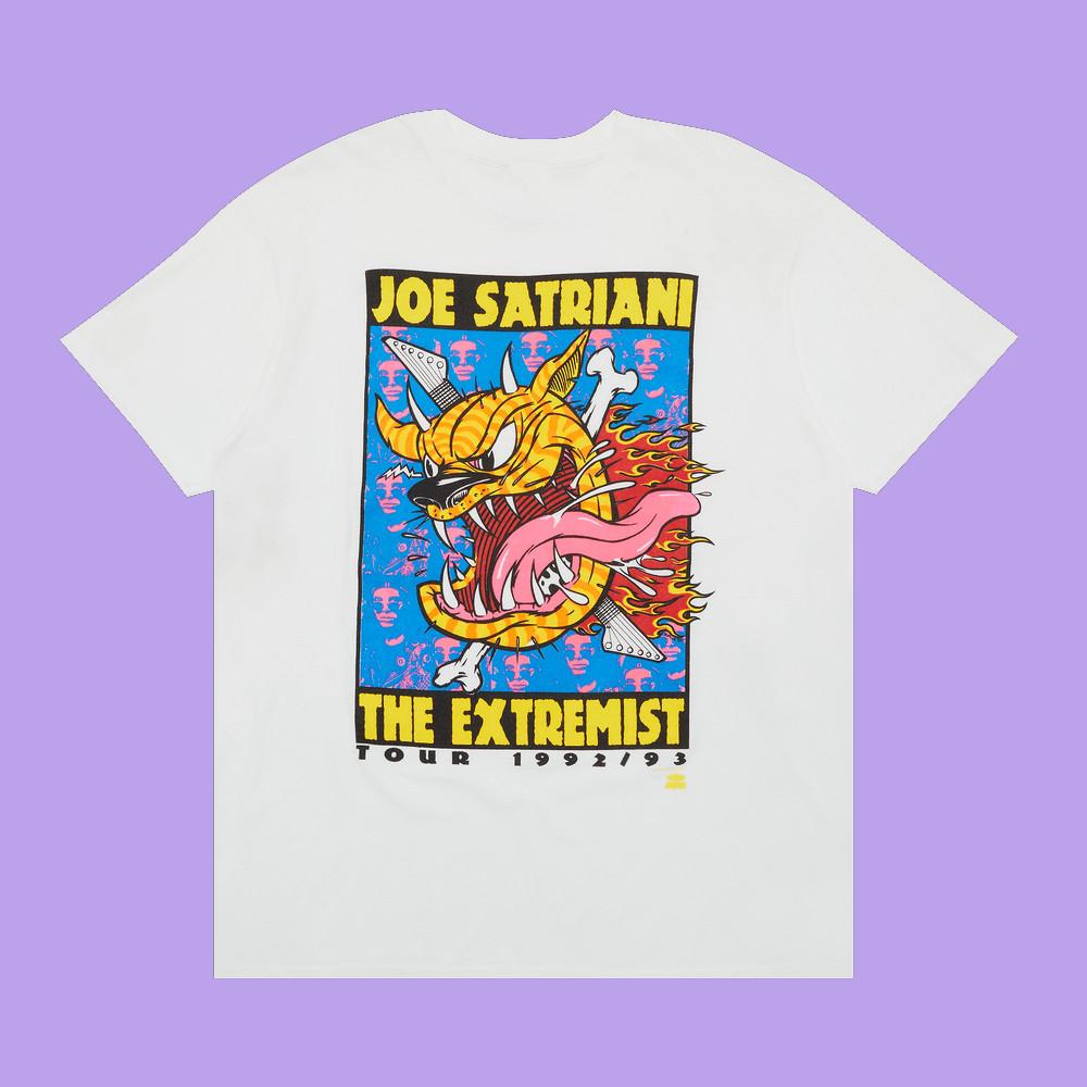 Vtg Joe Satriani The Extremist Tour Heavy Cotton White All Size Shirt TR525 Unisex T-Shirt L