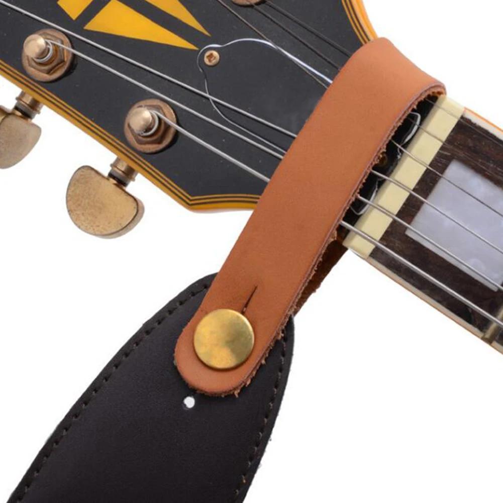 1PC Folk Guitar Strap Buckle Leather Belt Guitar Neck Strap Safe Lock Holder for Ukulele Classic Bass Guitar Parts Accessories