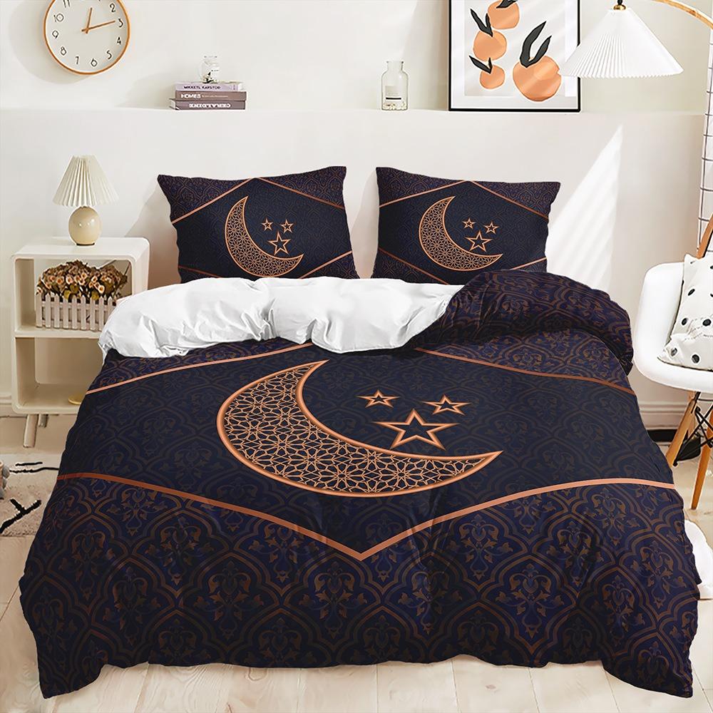 3D Moon Pattern Duvet Cover Pillowcase Bedding Kids Bedding Set Adult Teens Single Double Queen Size Gift