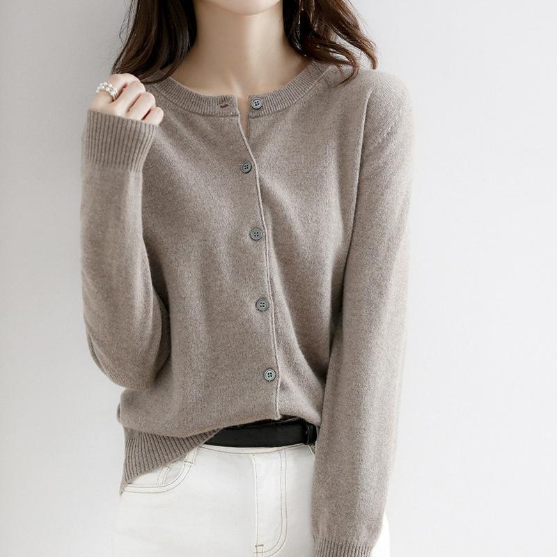 TIFICY Women's Fashion Casual Fall Winter Solid Color Print Long Sleeve O-Neck Tops Women's Clothing Woolen Knitwear Sweaters