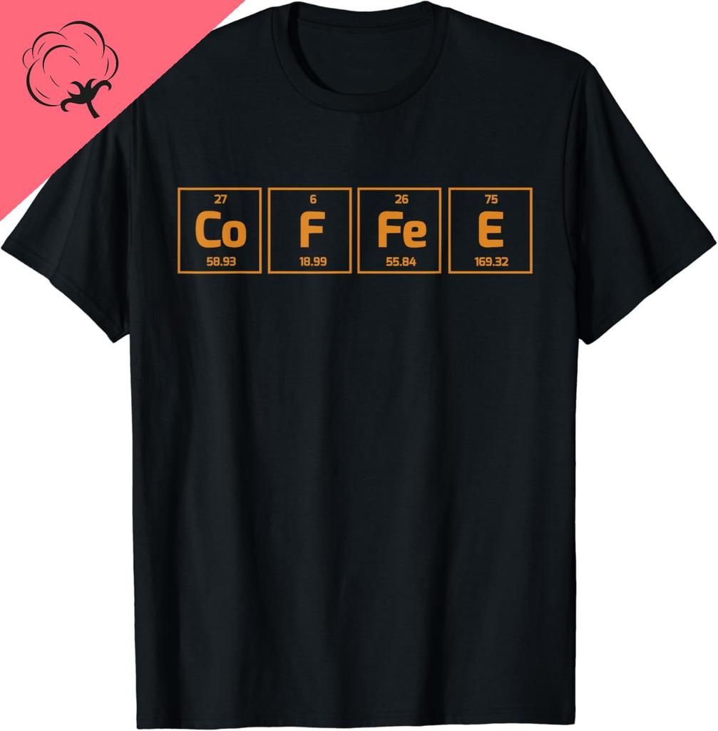 Coffee Science Element TShirt Periodic Table of Coffee T Shirts Cotton Unisex Summer Soft Tops Graphic T Shirts Camisetas