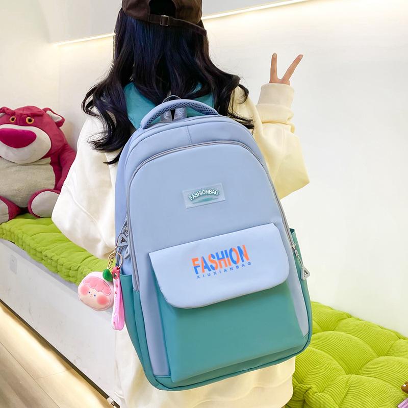 Schoolbag New Student Backpack Female Korean Edition Trend Letters Japanese Campus School Bag Outdoor Travel Computer Backpack