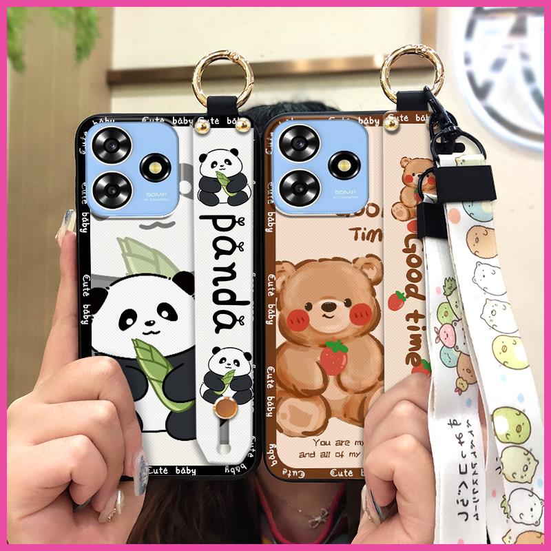 Back Cover Cartoon Phone Case For ZTE Blade A73 4G/V50 Smart Cute Kickstand Wristband Shockproof Waterproof Soft case
