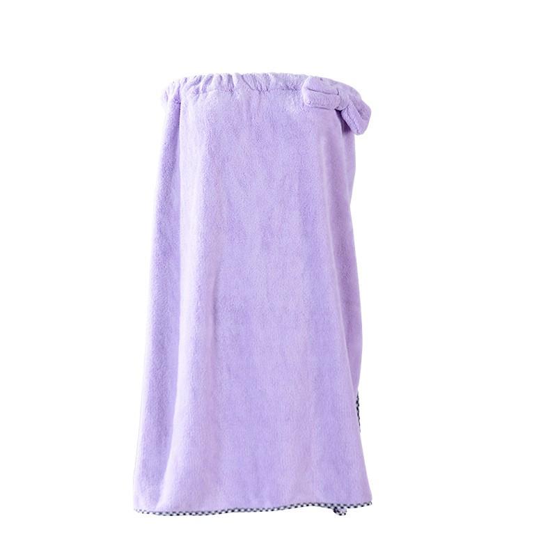 Soft Coral Fleece Bath Wrap With Bow Detail Ultra Absorbent Towel Women Shower Robe