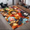 One Piece Straw Hat Crew Members Anti-Slip Floor Mat, Rectangular Carpet for Living Room & Game Room