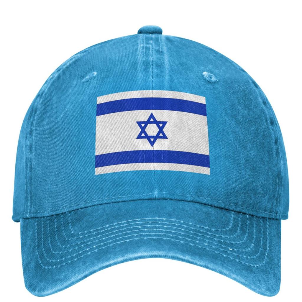 Israel Flagge Lässige Baseballkappe Frühlingsblau und Weiß Trucker-Kappe Jagd Camping Snapback-Kappe Unisex Passform Retro Baseballkappen