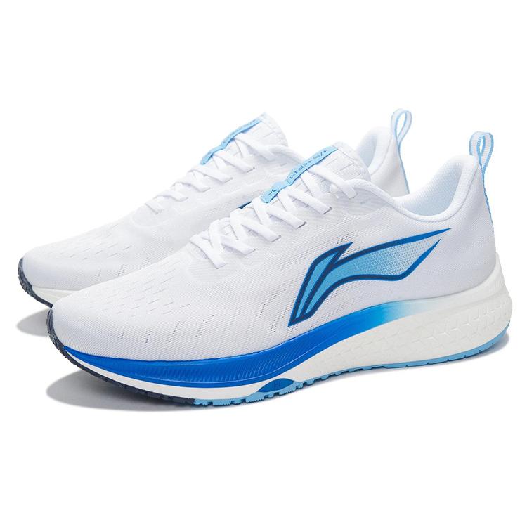 New LiNing Red Hare 5 Cushioning Anti Slip And Wear Resistant Low Top Running Shoes White Blue ARMT047-2