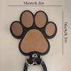 Wall-Mounted Wooden Coat & Hat Rack with Paw Print Hooks